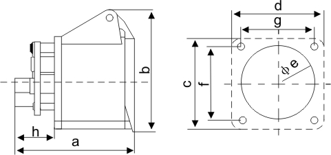 工業(yè)暗裝插座-313-4產(chǎn)品尺寸圖 工業(yè)暗裝插座-313-4產(chǎn)品尺寸圖